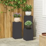 Supports de plantes d'extérieur vidaxl pilier 3 pcs acier noir Supports de plantes d'extérieur vidaxl pilier 3 pcs acier noir