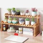 Support de plantes d'intérieur en bambou naturel pour bureau , etagère de bureau a 2 niveaux, 2 etagères ... Support de plantes d'intérieur en bambou naturel pour bureau , etagère de bureau a 2 niveaux, 2 etagères ...