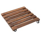 Support de plante avec roulettes silencieuses, support de plante en bois roulant pour extrieur et intrieur, ...