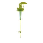 Support pluviomtre a piquer grenouille vert anis - h. 1, 16 m - acier epoxy