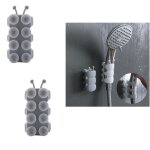 Support de pomme de douche � ventouse en silicone sans clous, support de douche mobile gris