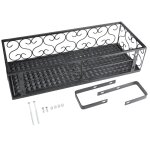 Support de pot de fleurs suspendu de balcon en fer, support de stockage de plantes, garde - corps, décoration ... Support de pot de fleurs suspendu de balcon en fer, support de stockage de plantes, garde - corps, décoration ...