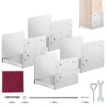 Support poteau bois - vevor - 190x200x180mm, 2, 55kg, acier inoxydable, avec accessoire, ensemble de ...
