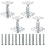 Supports de poteau sur�lev�s galvanis�s r�glables de 100 a 150 mm pour toiture robuste pour la construction ...