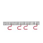 Support de rangement pour balais et serpillres en alliage d'aluminium avec 4 crochets - rangement compact ...