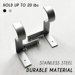 Support de tringle �� rideau �� suspension unique, 2 pi��ces, noir, livraison directe