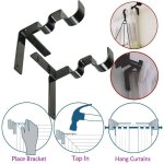 Supports de tringle  rideau  suspension unique, 2 pices, noir, livraison directe