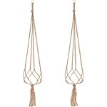 Suspension plante macram - pot suspendu plante - blanc - jute naturel - 105 cm et 88 cm de longueur