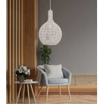 Suspension en rotin blanc, d. 33 cm