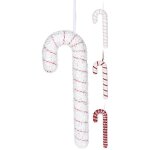 Suspension sucre d'orge de nol 34 cm blanc