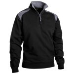 Sweat bicolore - col camionneur � zip - taille xs - coton 3353 blaklader