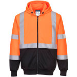 Sweat hi - vis bicolore zipp� � capuche couleur : orange / noir taille 5xl portwest