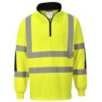 Sweat shirt haute visibilit� portwest rugby xenon jaune fluo xs