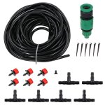 Systme d'irrigation jardin, kit d'irrigation goutte  goutte automatique avec 5 metre tuyau, micro irrigation ...