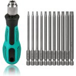 T6 - t40 tournevis torx 12 pices 100mm de long jeu de bits magntiques torx avec t30 et poigne, tige ...