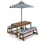 Table et 2 bancs de jardin pour enfants 89 x 44 x 50 cm confort assise ergonomique ambiance cosy en sapin ...