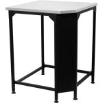 Table d'angle - cozze - plan de travail inox - noir