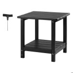 Table d'appoint ext�rieur jardin - duoku - 2 etages - 45 x 38 x 44 cm - en pehd - facile a nettoyer - ...