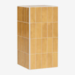 Table d'appoint de jardin carr�e 30x30 cm en ciment et carreaux bongani jaune miel