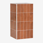 Table d'appoint de jardin carr�e 30x30 cm en ciment et carreaux bongani rouge argile