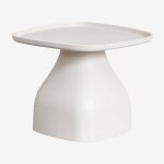 Table d'appoint de jardin carr�e en polypropyl�ne (48x48 cm) jubarri blanc gardenia ¿38 cm