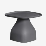 Table d'appoint de jardin carr�e en polypropyl�ne (48x48 cm) jubarri gris graphite ¿38 cm