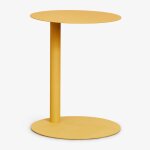Table d'appoint de jardin ronde �40 cm en acier yannik jaune curry