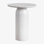Table d'appoint de jardin ronde en ciment (�45 cm) layana blanc gris�tre