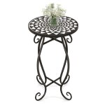 Table d'appoint ronde de jardin 30 x 30 x 50 cm design el�gant et fonctionnel ambiance cosy en m�tal ...