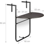 Table de balcon pliante pliable 3 niveaux rglable marron helloshop26 13 0002691 2