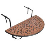 Table de balcon suspendue demi - circulaire terre cuite Table de balcon suspendue demi - circulaire terre cuite