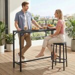 Table de bar, table haute de jardin, mange debout exterieur avec plateau etanche, r�glables en hauteur ...