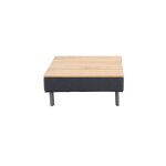 Table basse de jardin en aluminium gris et teck - jardideco Table basse de jardin en aluminium gris et teck - jardideco