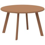 Table basse de jardin d'appoint style nordique Ø 70 x 42h cm m�tal epoxy coloris rouille