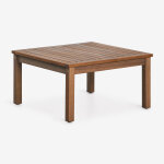 Table basse de jardin carr�e 65x65 cm en bois d'acacia branson brun acacia fonc�