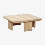 Table basse de jardin carr�e 70x70 cm en bois d'acacia famara acacia marron clair