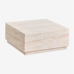 Table basse de jardin carr�e 80x80 cm en ciment effet travertin imala