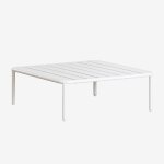Table basse de jardin carrée en acier (90x90 cm) roubly blanc gardenia Table basse de jardin carrée en acier (90x90 cm) roubly blanc gardenia