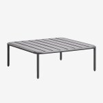 Table basse de jardin carr�e en acier (90x90 cm) roubly gris graphite