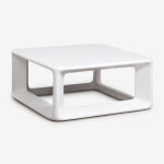 Table basse de jardin carr�e lilou, 80x80 cm, en ciment et fibre de verre.
