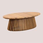 Table basse de jardin ovale 120x65 cm en bois d'acacia mura brun acacia Table basse de jardin ovale 120x65 cm en bois d'acacia mura brun acacia