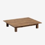 Table basse de jardin rectangulaire 85x75 cm en bois d'acacia brina brun acacia