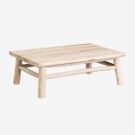 Table basse de jardin rectangulaire en bois de teck (120x80 cm) narel marron bois naturel