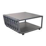 Table basse de jardin rectangulaire hug alu tresse / veree + ceramique - anthracite