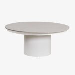 Table basse de jardin ronde Ø90 cm en pierre fritt�e et aluminium anturio gris