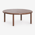 Table basse de jardin ronde en bois d'acacia olivia brun acacia fonc� brun acacia fonc� Ø80 cm