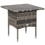Table basse de jardin style cosy chic r�sine tress�e grise