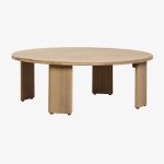 Table basse ovale 100x80 cm pour jardin en bois d'acacia uleno marr�n acacia claro