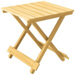 Table basse pliable de jardin camping plateau a lattes 40 x 43l x 40h cm bois sapin pr - huil