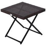 Table basse pliable de jardin style cosy chic dim. 40l x 40l x 40h cm m�tal ?poxy r?sine tress?e imitation ...